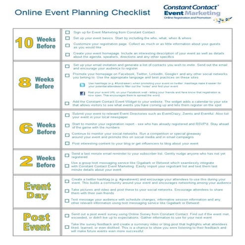 Online Event Planning Checklist 