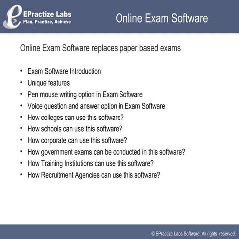 Online exam software
