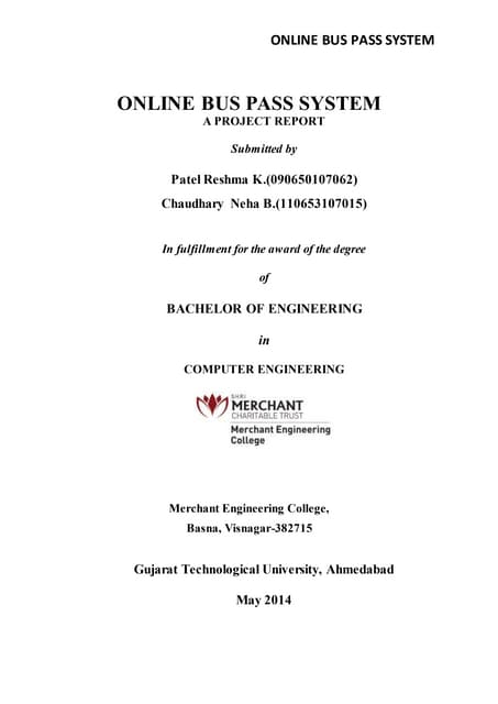 Online final report