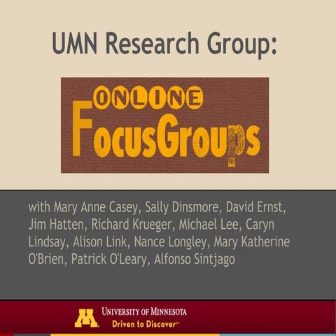 Online Focus Groups Presentation MESI 2012