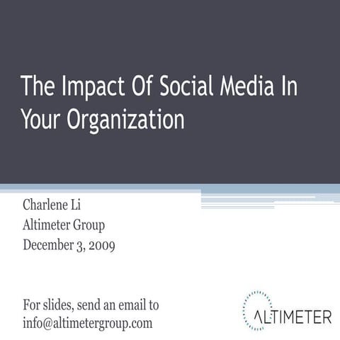 The Role Of Social Media In The Organization