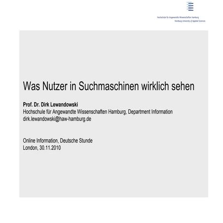 Was Nutzer in Suchmaschinen wirklich sehen