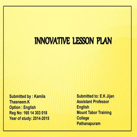 Online innovative lesson template | PPTX