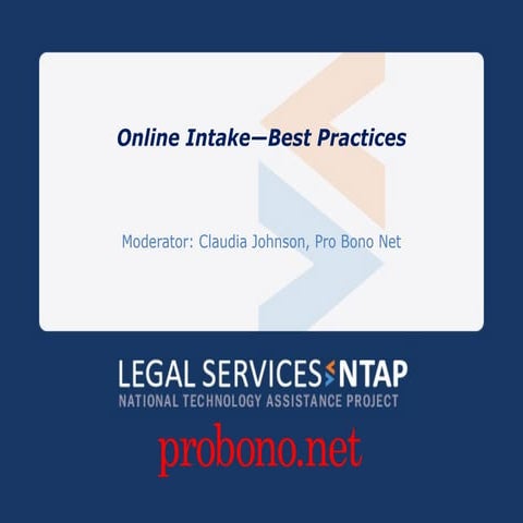 Online Intake Best Practices Webinar