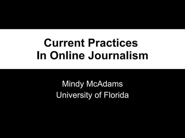 Online Journalism Practices