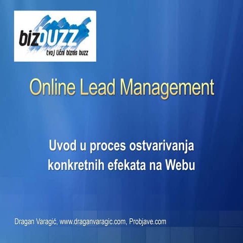 Online Lead Management - Dragan Varagić