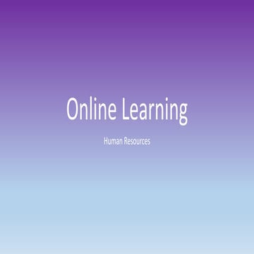 Online learning