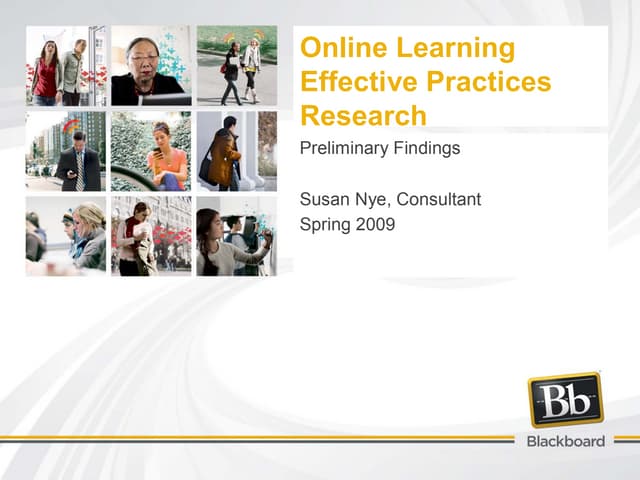 Online Learning Effective Practices Research Spring09