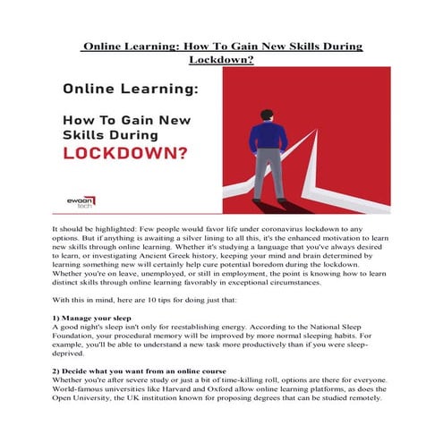 Online learning  how to gain new skills during lockdown