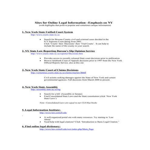 Online Legal Information