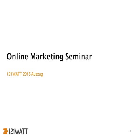 Online Marketing Seminar Auszug 2015