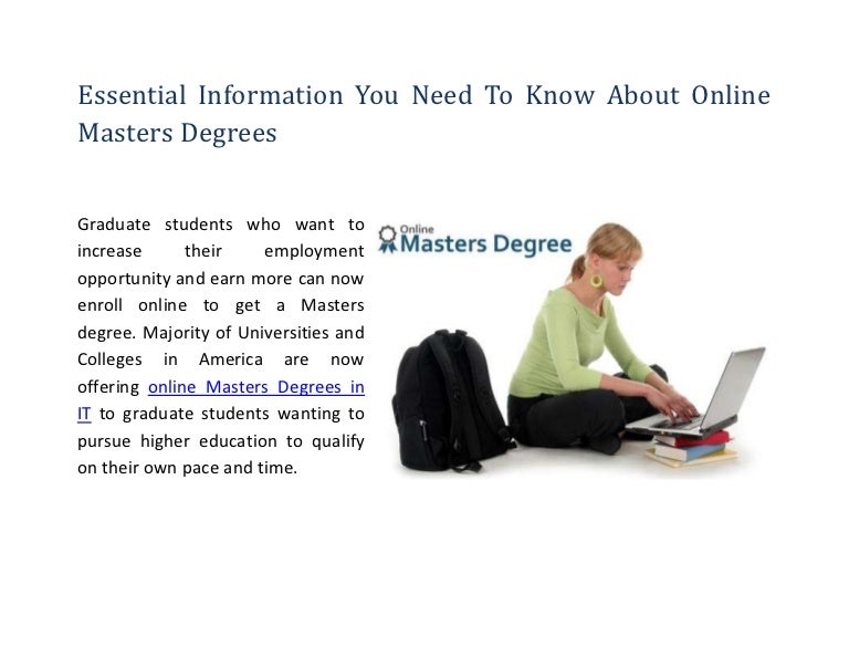 Essential Information You Need To Know About Online Masters Degrees