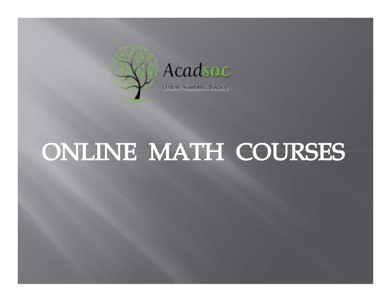 Online math courses