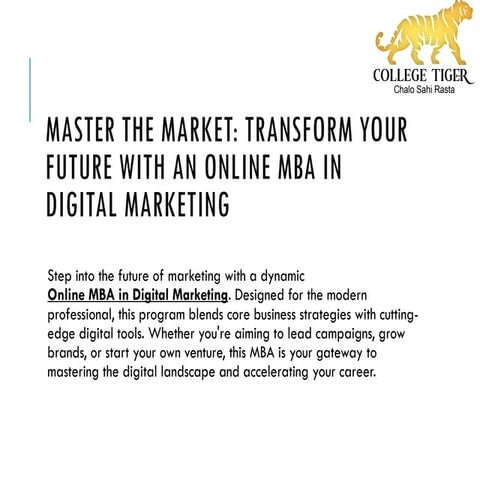 Online MBA in Digital Marketing – Enroll Now!