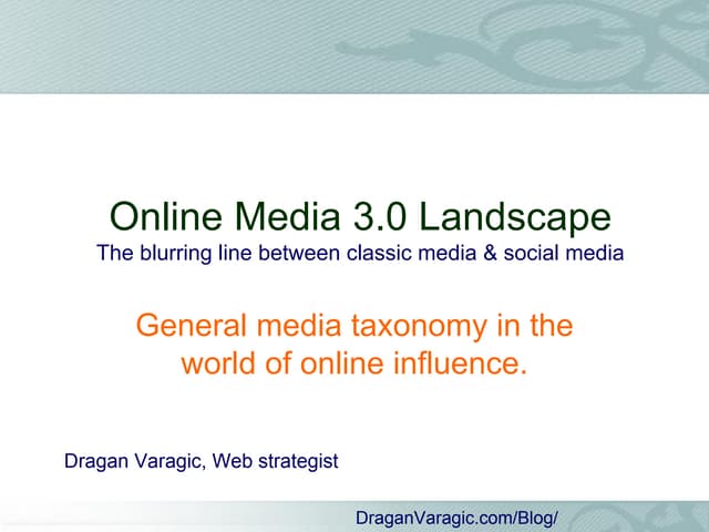 Online Media Landscape 3.0