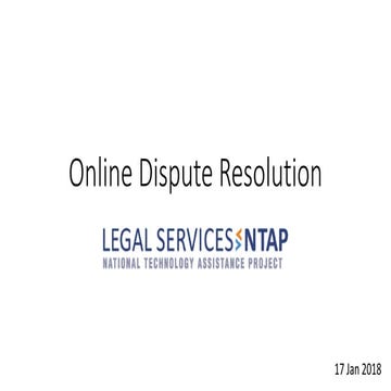 Online Dispute Resolution