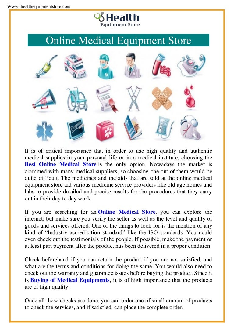 Online Medical Equipment Store