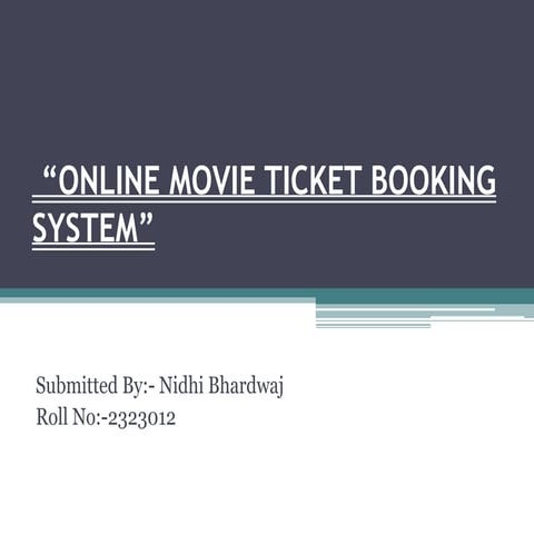 Online movie ticket booking system