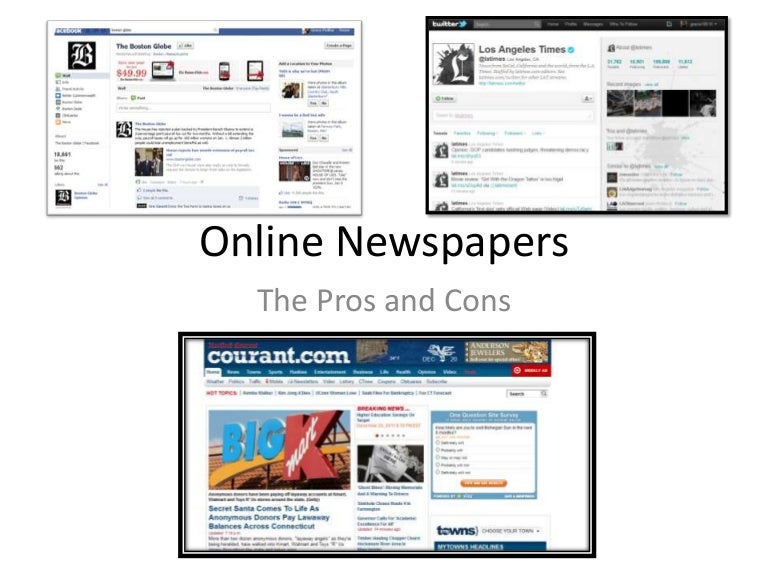 Online newspapers pros and cons