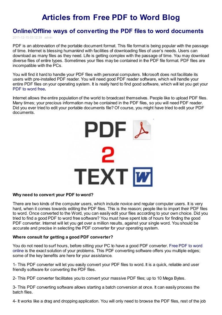 Online Offline Ways Of Converting The Pdf Files To Word Documents F 