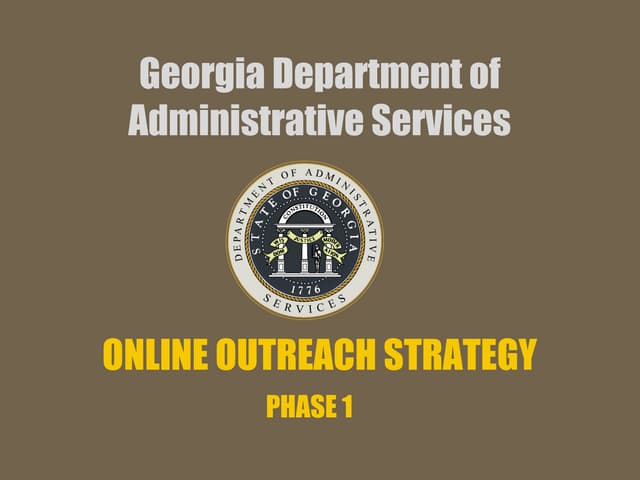 DOAS Online Outreach Strategy, Phase 1