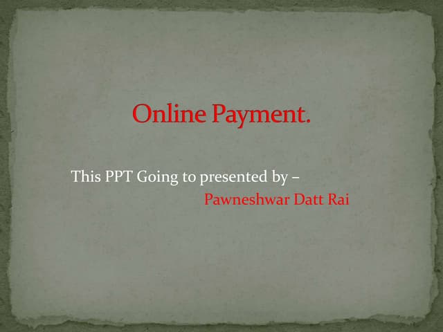 Online payment