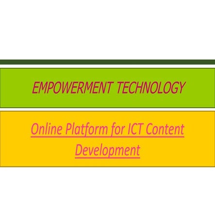  Online platform for ict content development