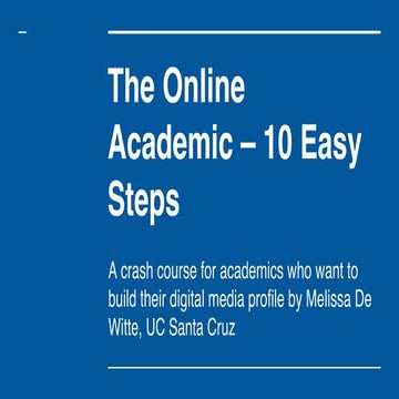 The Online Academic – 10 Easy Steps