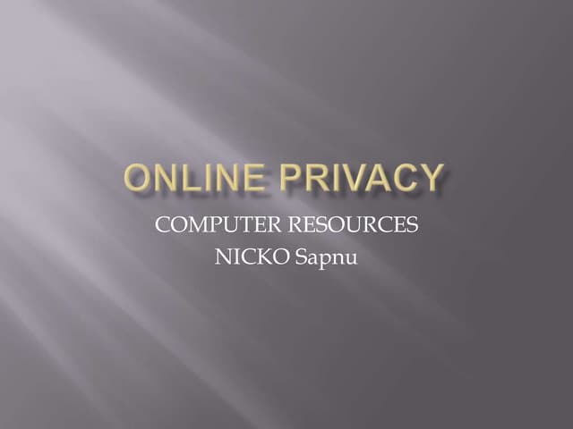 Online privacy