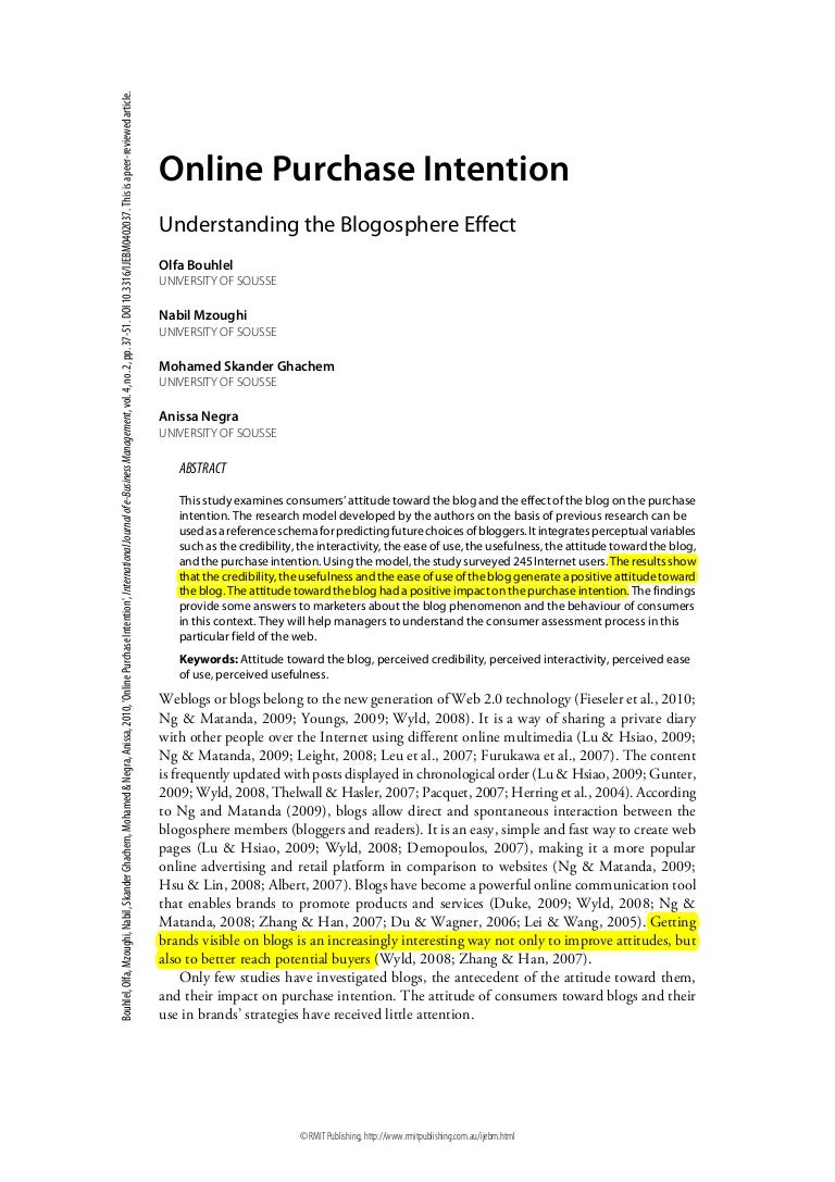 Online purchase intention literature review image