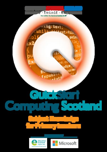 QuickStart Computing Scotland - subject knowledge for Primary teachers