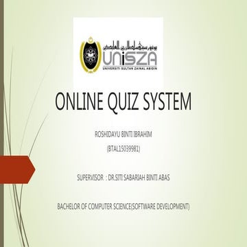 Online quiz system