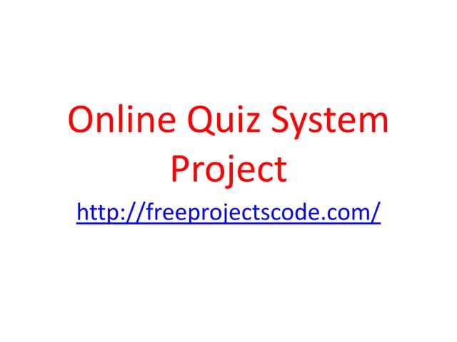 Online Quiz System Project PPT