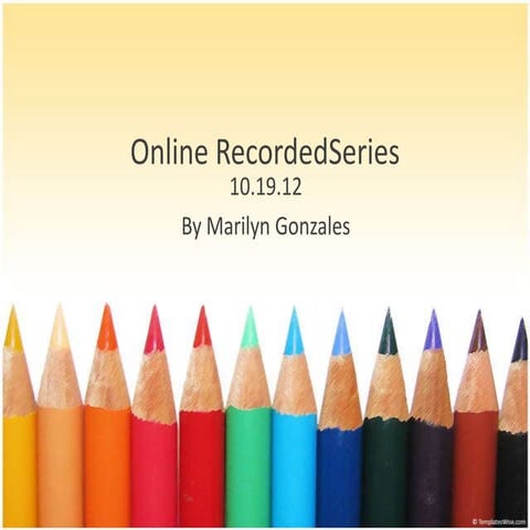 Online recording series 10.19