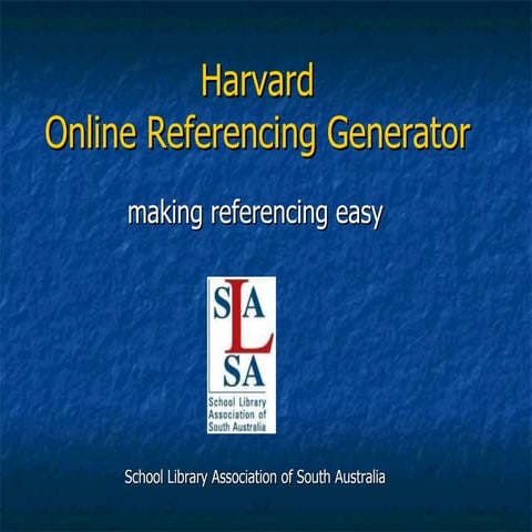 SLASA Online Referencing Generator