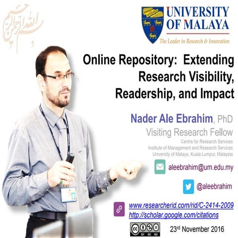 Online Repository:  Extending Research Visibility, Readership, and Impact 