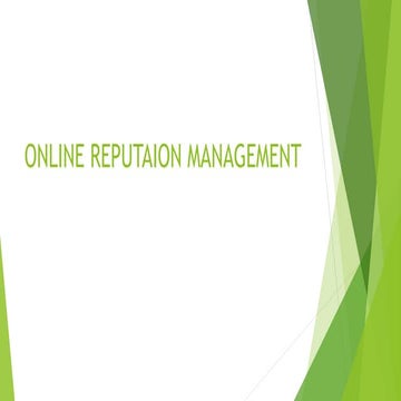 Online reputaion management