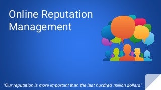 Online reputation management