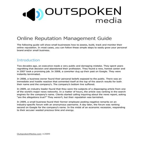 Online reputation management guide