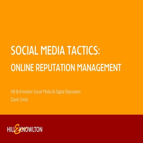 Social Media & Online Reputation