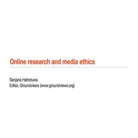Online Research And Ethics