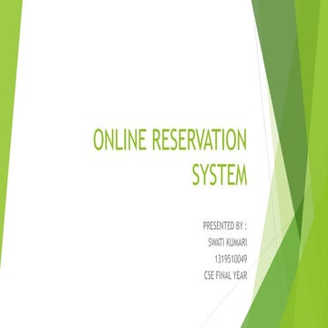 Online reservation system | PPTX