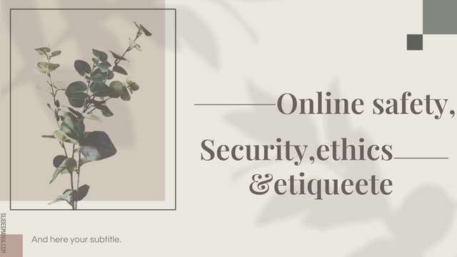 Online safety 