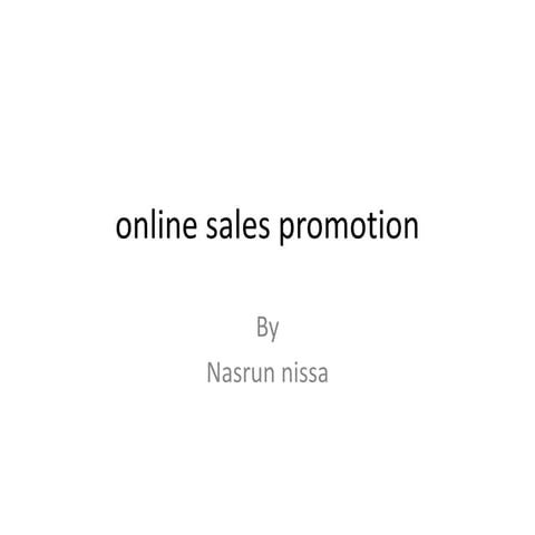 Online sales promotion