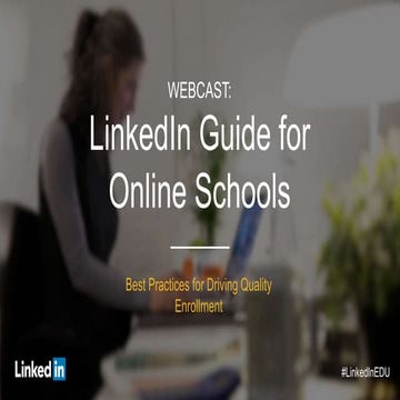 LinkedIn Guide for Online Schools