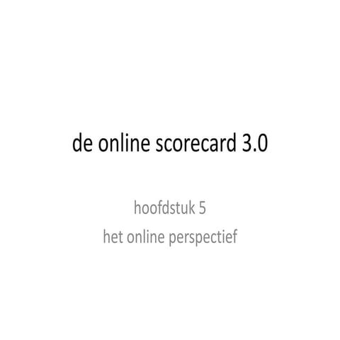 de Online scorecard 3.0,  hoofdstuk 5