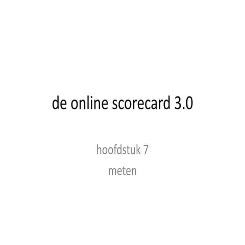 de Online Scorecard 3.0, hoofdstuk 7