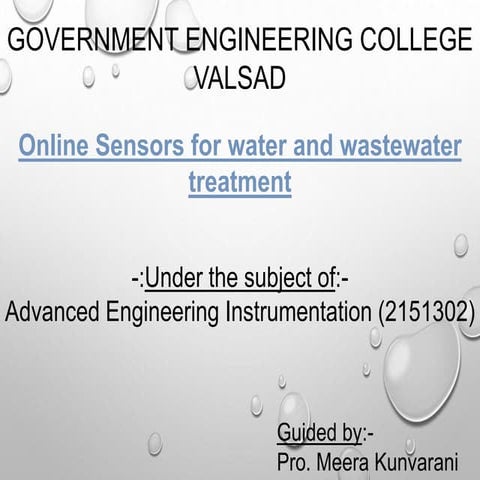 Online sensors for the water and wastewater treatment