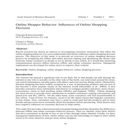 Online shopper behavior influences