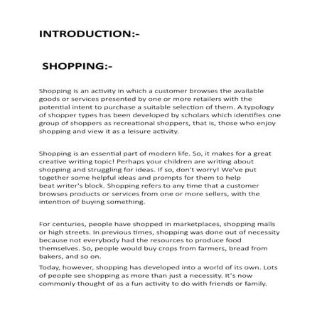 A comparative study on online and offline shopping | DOCX